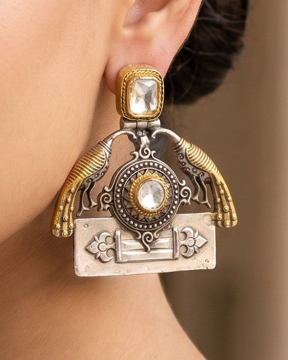 Dual tone earrings