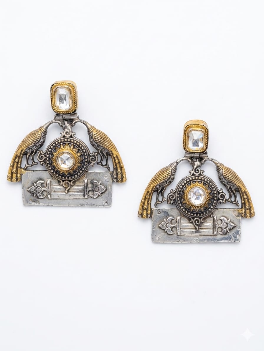 Dual tone earrings