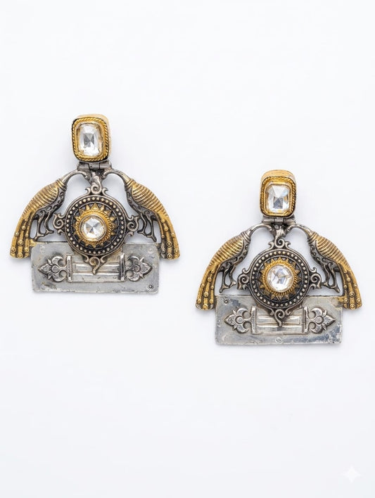Dual tone earrings