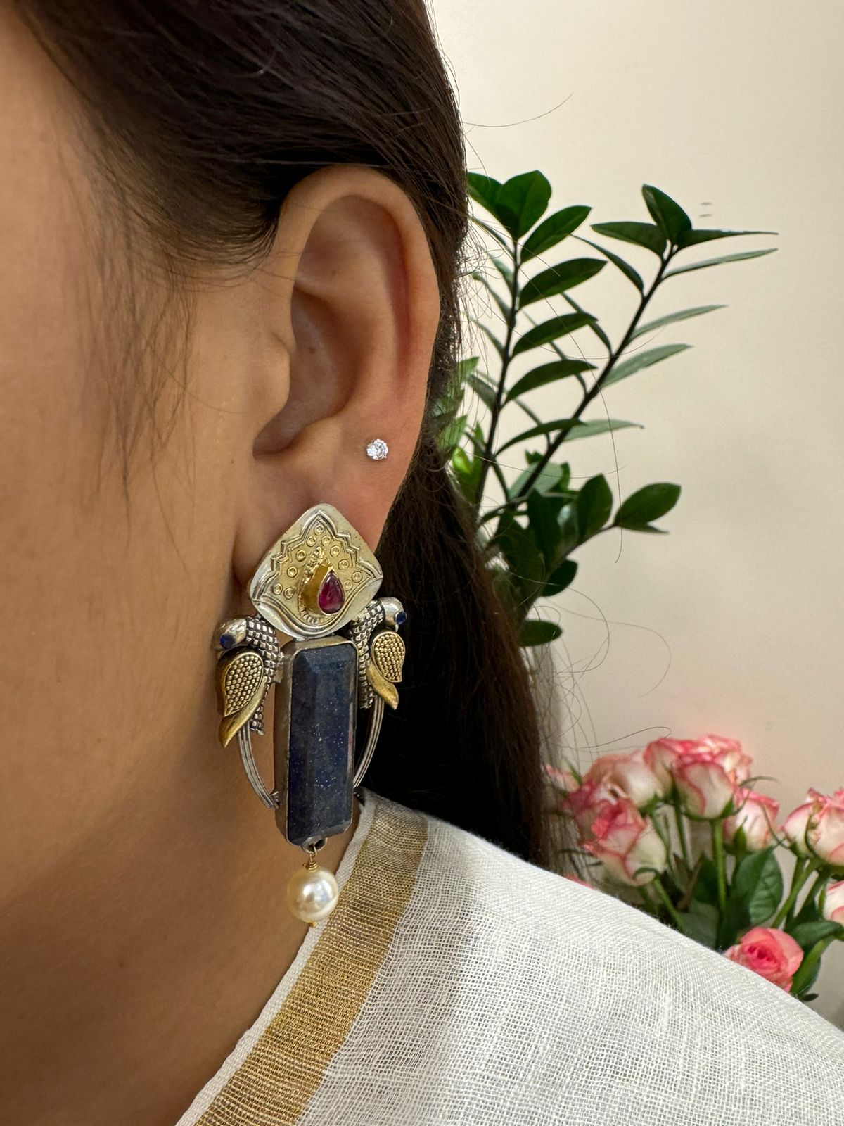 Lapis lazuli stud earrings