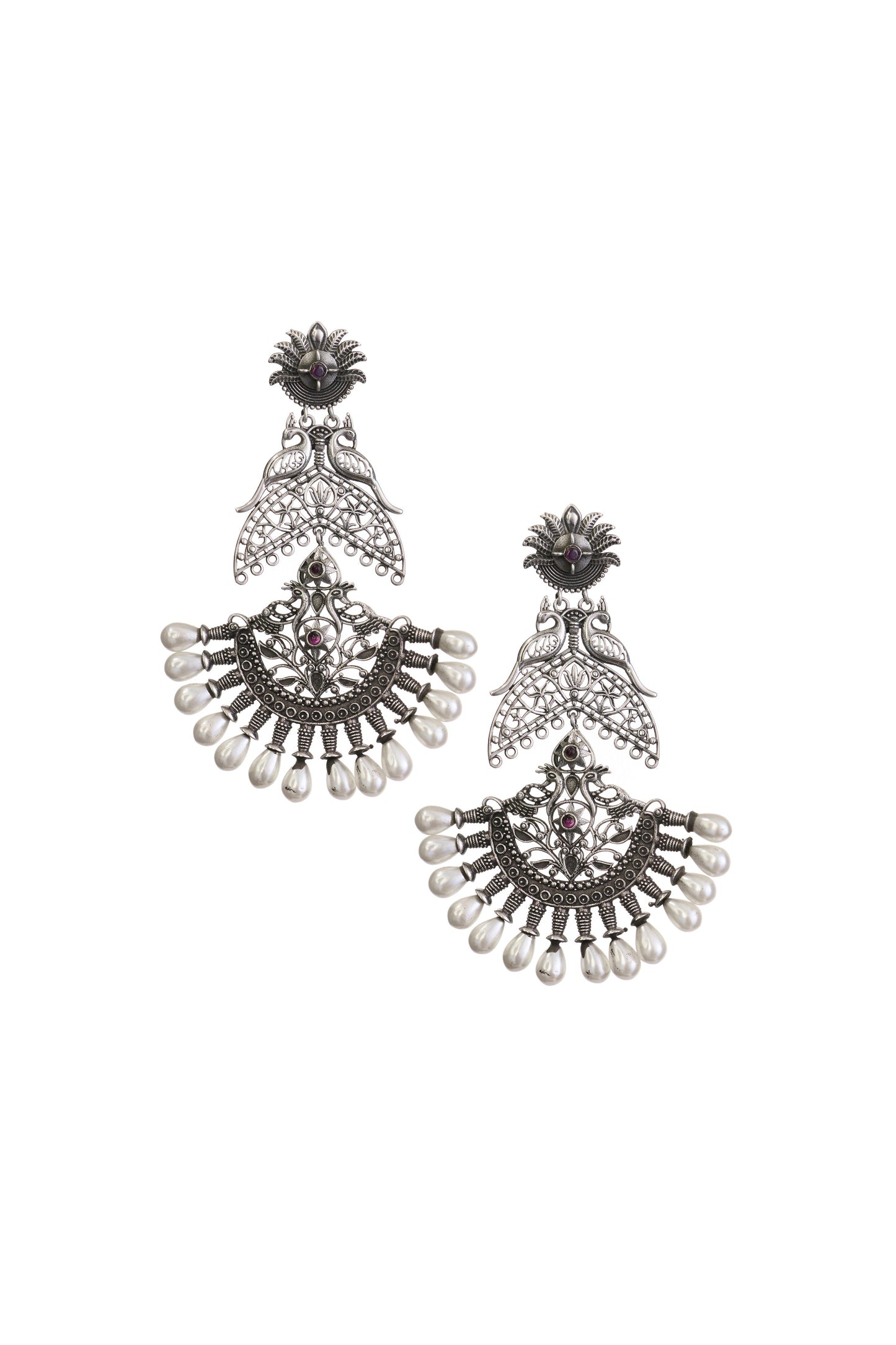 Long pearl earrings
