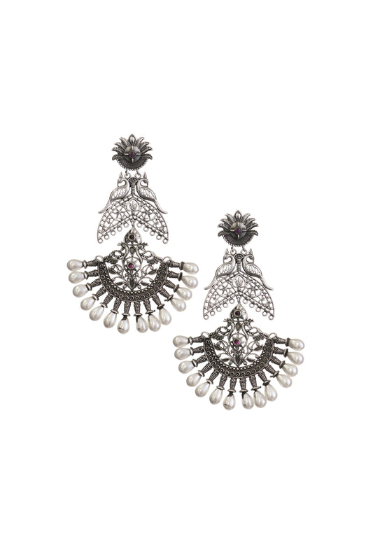 Long pearl earrings