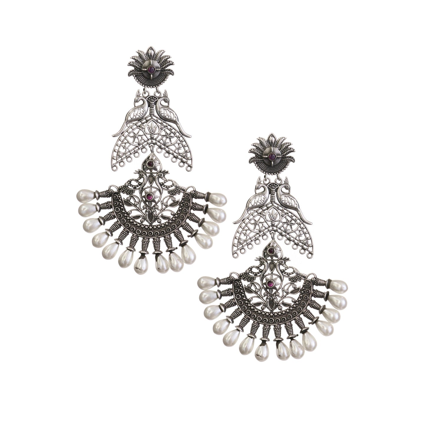 Long pearl earrings
