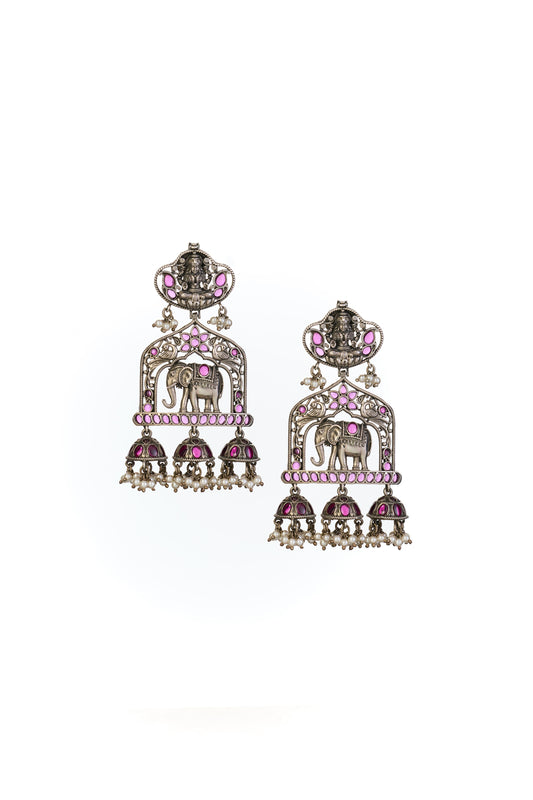 Temple chandelier earrings