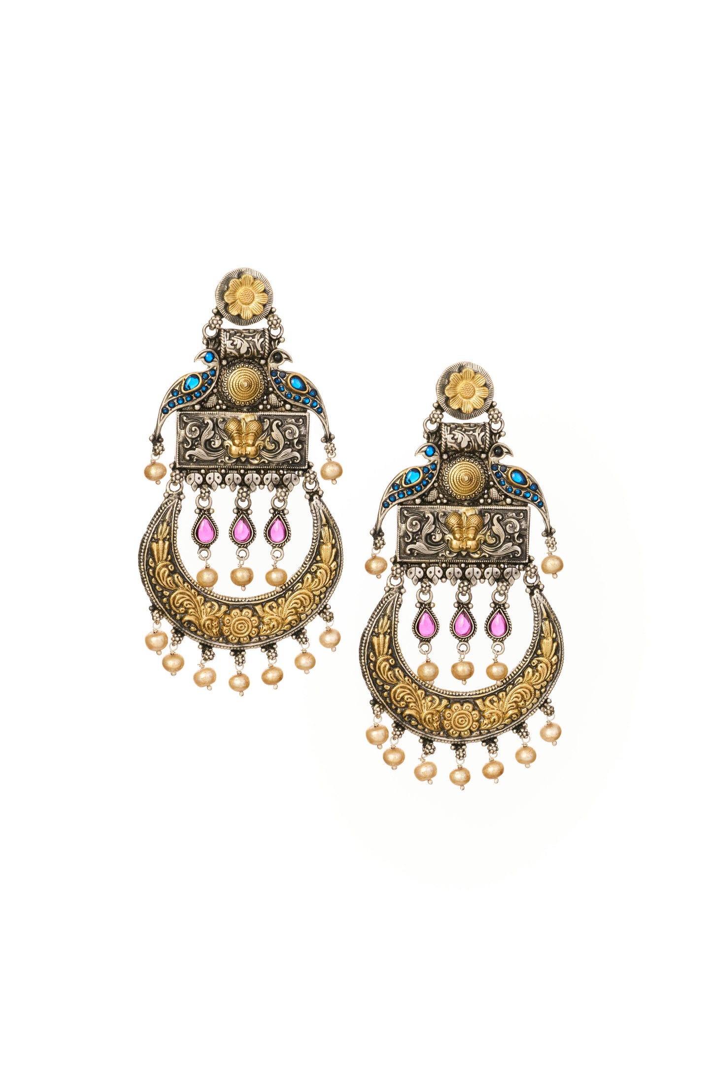 Temple chandelier earrings