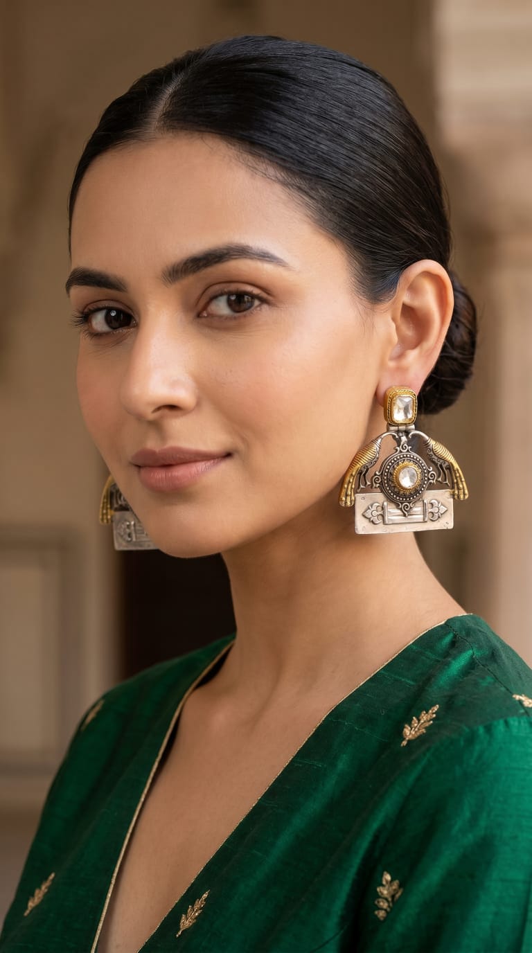 Dual tone earrings